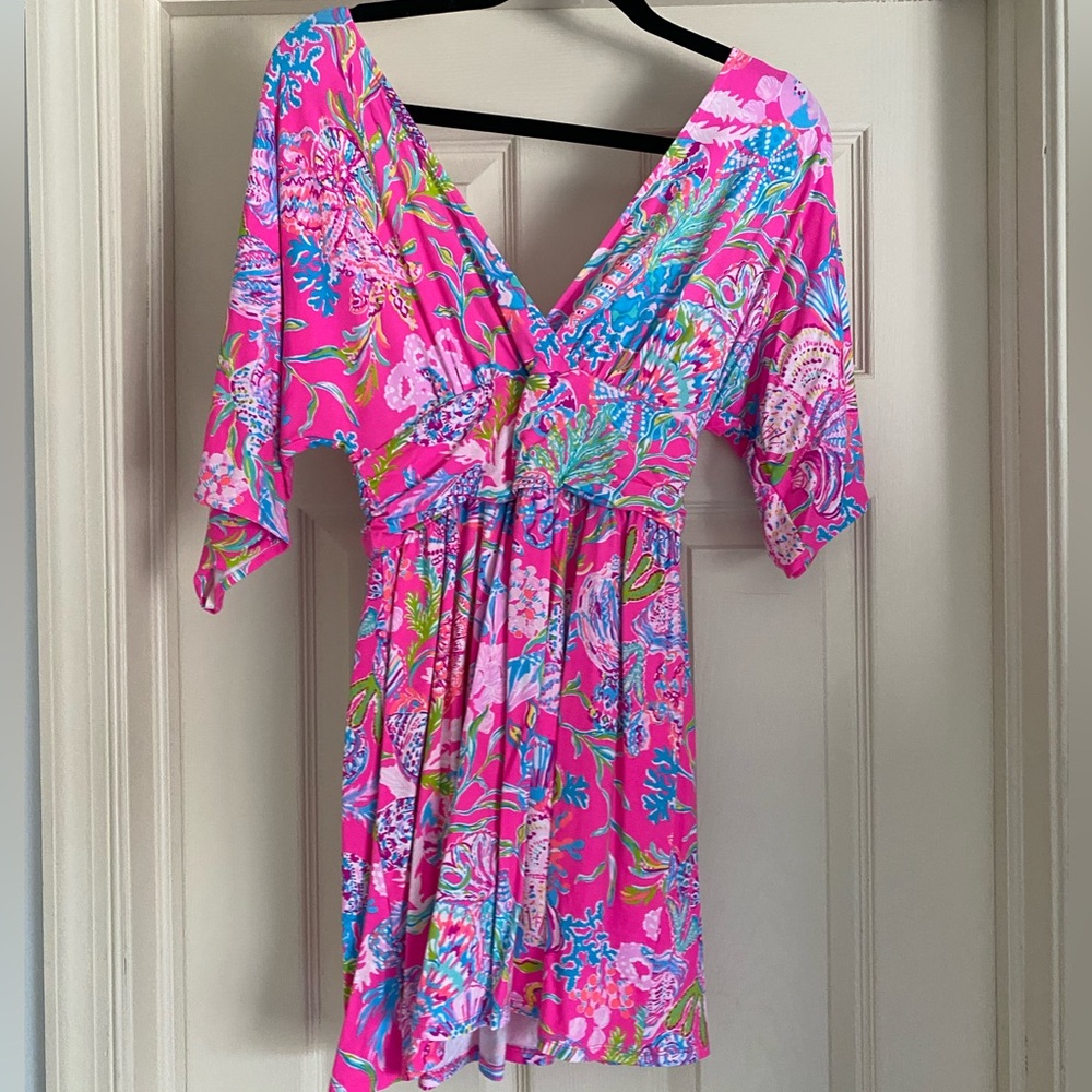 Lilly Pulitzer Parigi skirted romper in Shell Me Something Good